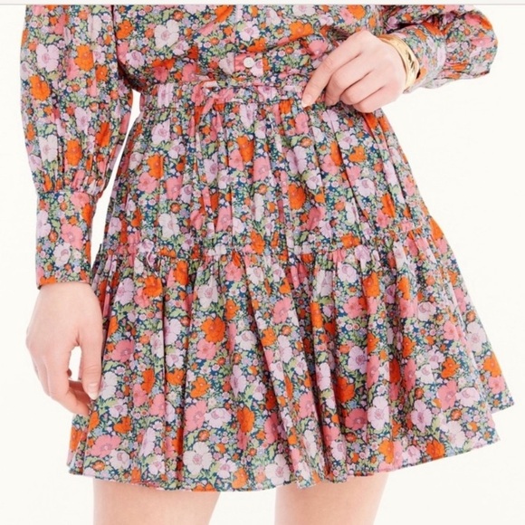J crew tiered mini skirt in liberty fabric floral print - Picture 1 of 7